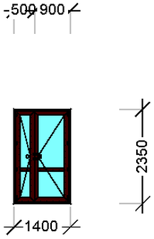 Alt C48:Дверь входная открывание наружу, Alt C48, Дверная фурнитура, 2000х1610, Белый 9016, Белый 90