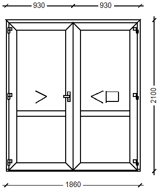 ПластКом СТАНДАРТ Дверь входная отк наружу (Ламин), Ivaper 62 мм, Дверная фурнитура, 2100х1860, Белы