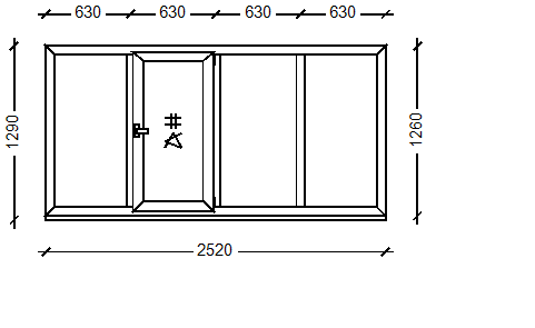IVAPER GRAU 62: Окно, Ivaper 62 мм (В), Maco, 1260х2520, Белый, Белый