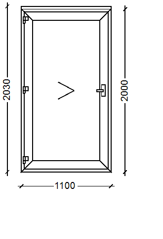 ПластКом КОМФОРТ: Дверь вх ГОСТ отк внутрь (Ламин), Ivaper 70 мм, Дверная фурнитура, 2000х1100, Белы