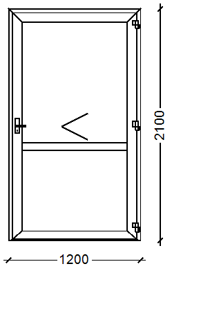 IVAPER GRAU 62: Дверь офисная, Ivaper 62 мм (В), Дверная фурнитура, 2100х1200, Белый, Белый